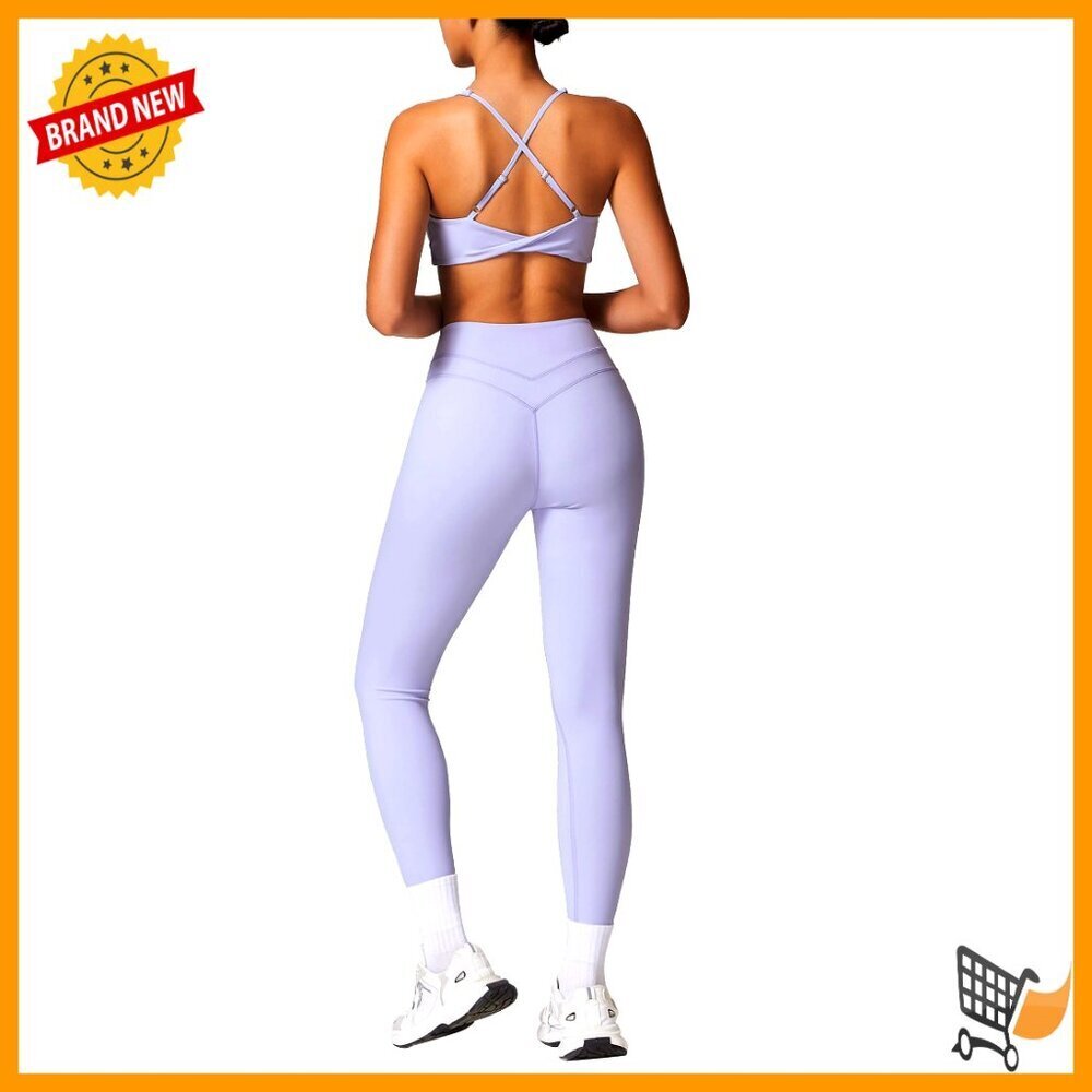 Adjustable Straps Sports Bra and High Waist Leggings Set Pilates Workout Outfit